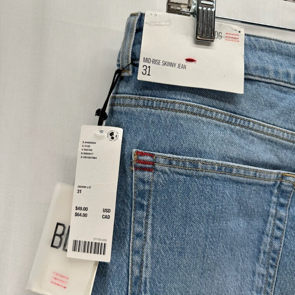 BDG Jeans Womens Size 31 Mid Rise Skinny Cropped Light Washed Denim Cotton Blue - Picture 7 of 12